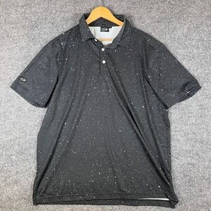 Sunday Swagger Golf Polo Shirt Mens XL Black Dusk Star Paint Sprinkle Stretch